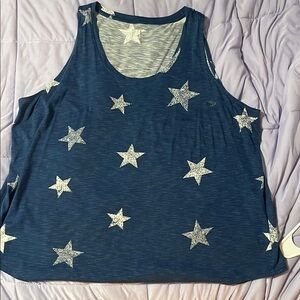 Maurices Blue Silver Sleeveless Boxy Tank Top